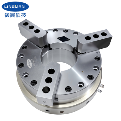 LINGMAN G400CHP-180 フロントマウント空気圧パワーチャック、外径 448mm、直径 21.8mm ストローク